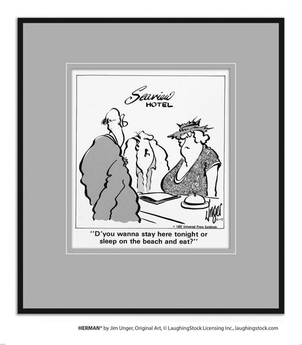 D’you wanna stay here tonight or sleep on the beach and eat?