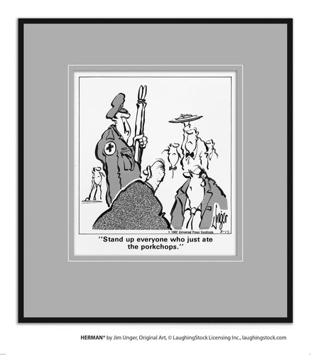 Stand up everyone who just ate the porkchops.