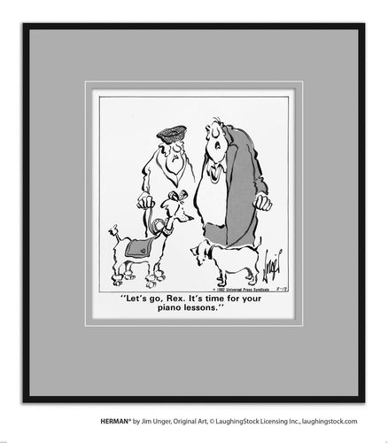 Let’s go, Rex. It’s time for your piano lessons.