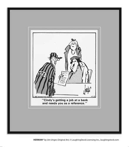 Cindy’s getting a job at a bank and needs you as a reference.