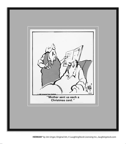 Mother sent us each a Christmas card.