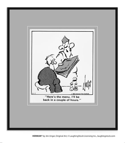 Here’s the menu. I’ll be back in a couple of hours.