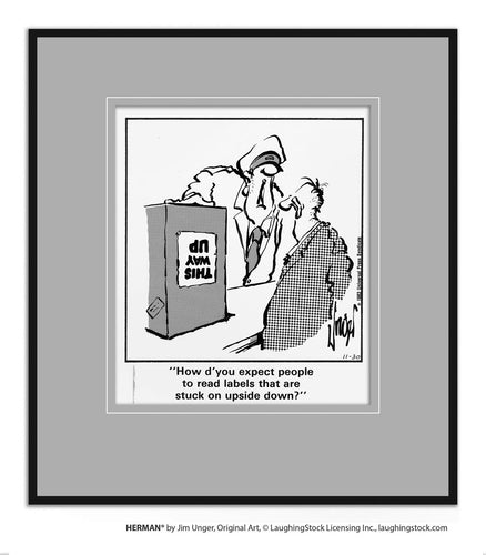 How d’you expect people to read labels that are stuck on upside down?