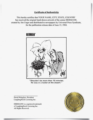 Shouldn’t be more than ten minutes. He was in a locker at the airport.