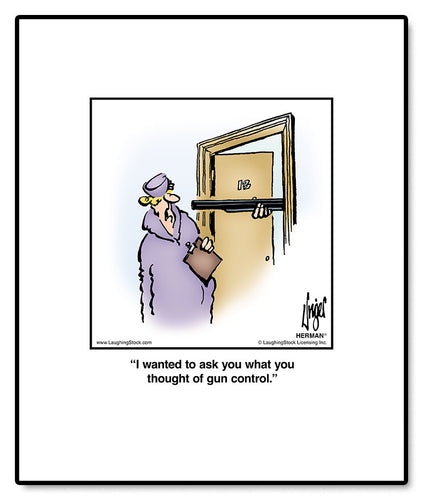 I wanted to ask you what you thought of gun control.