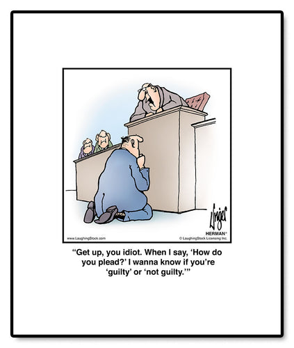 Get up, you idiot. When I say, ‘How do you plead?’ I wanna know if you’re ‘guilty’ or ‘not guilty.’