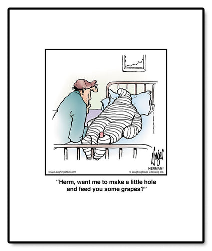 Herm, want me to make a little hole and feed you some grapes?