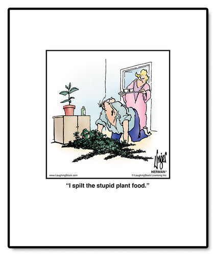 I spilt the stupid plant food.