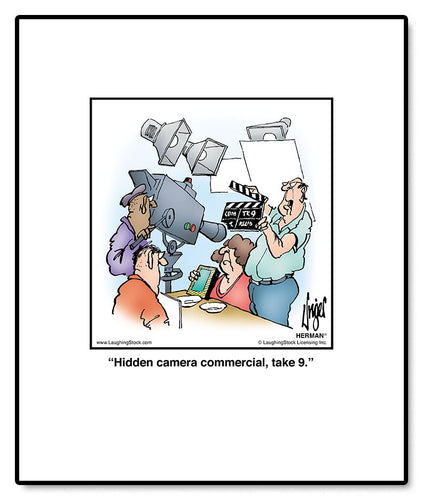 Hidden camera commercial, take 9.