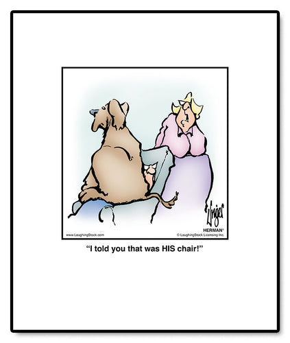 I told you that was HIS chair!