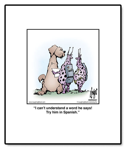 I can’t understand a word he says! Try him in Spanish.