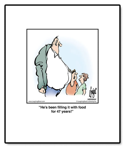 He’s been ﬁlling it with food for 47 years!