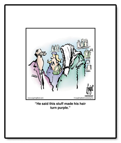 He said this stuff made his hair turn purple.