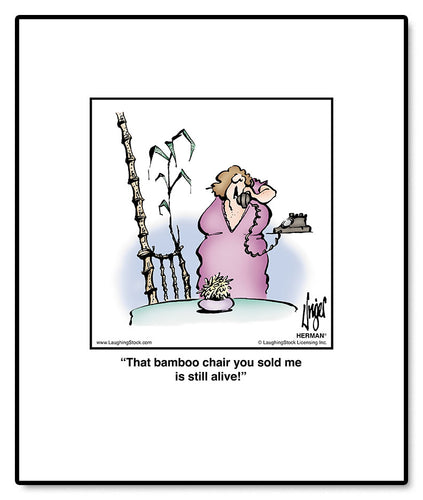 That bamboo chair you sold me is still alive!