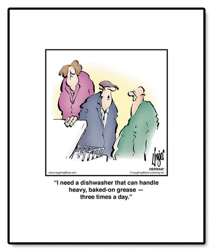 I need a dishwasher that can handle heavy, baked-on grease — three times a day.