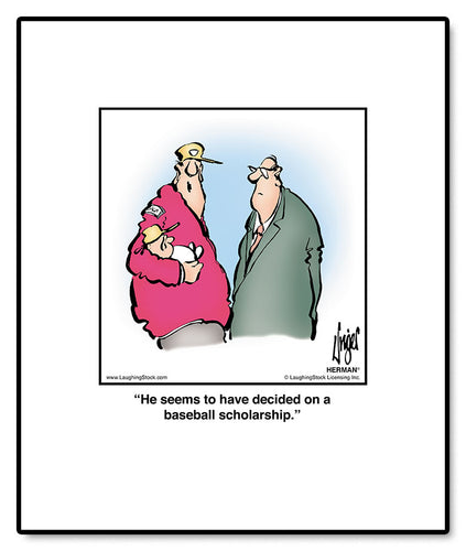 He seems to have decided on a baseball scholarship.