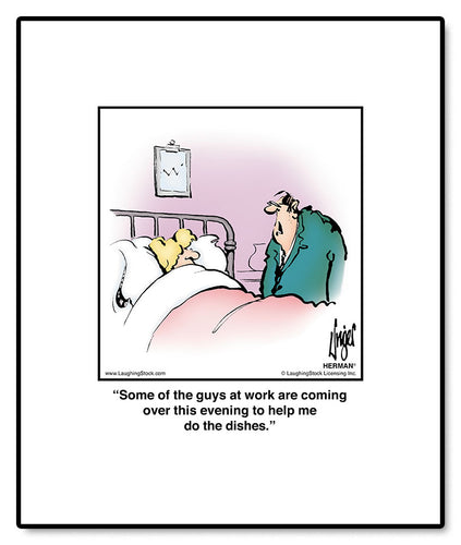 Some of the guys at work are coming over this evening to help me do the dishes.