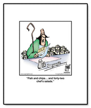 Load image into Gallery viewer, Fish and chips… and forty-two chef’s salads.