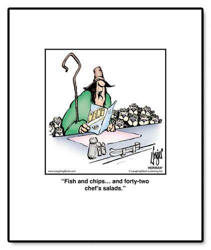 Fish and chips… and forty-two chef’s salads.