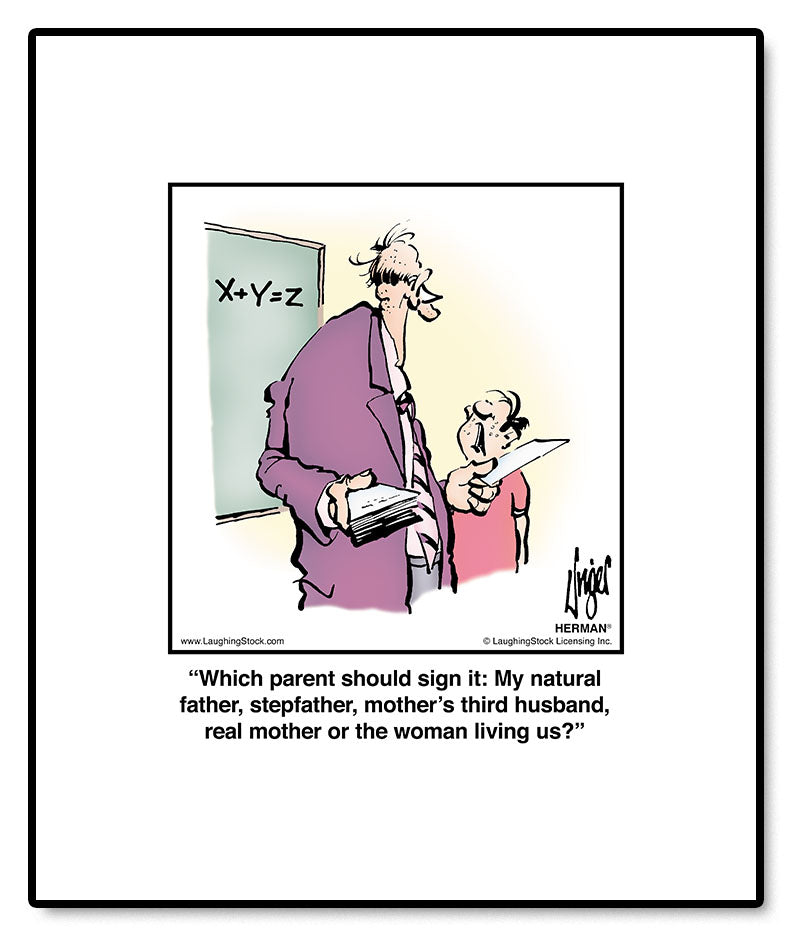 Which parent should sign it: My natural father, stepfather, mother’s third husband, real mother or the woman living us?