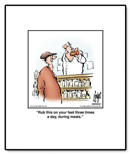 Rub this on your feet three times a day, during meals.