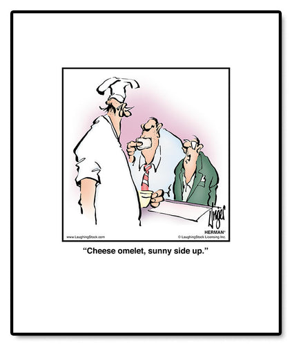 Cheese omelet, sunny side up.