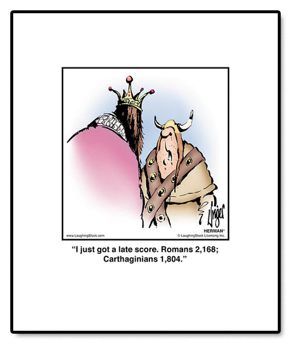 I just got a late score. Romans 2,168; Carthaginians 1,804.