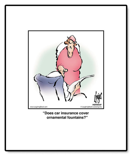 Does car insurance cover ornamental fountains?