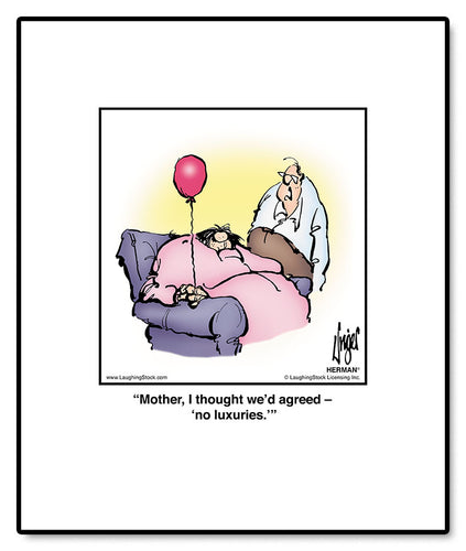 Mother, I thought we’d agreed - ‘no luxuries.’