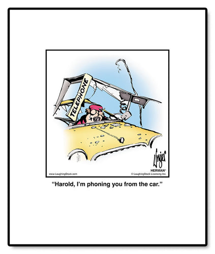 Harold, I’m phoning you from the car.