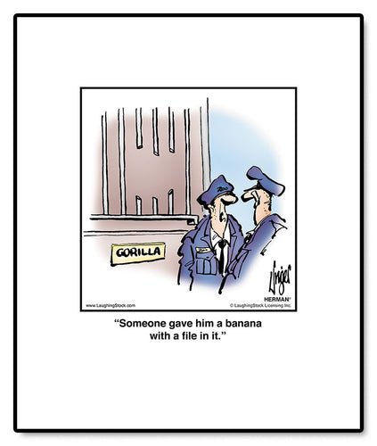 Someone gave him a banana with a file in it.