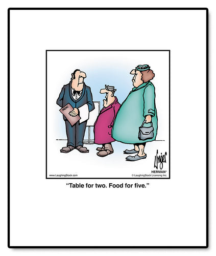 Table for two. Food for five.