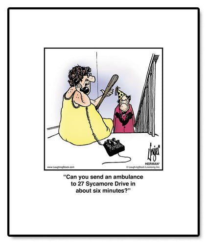 Can you send an ambulance to 27 Sycamore Drive in about six minutes?