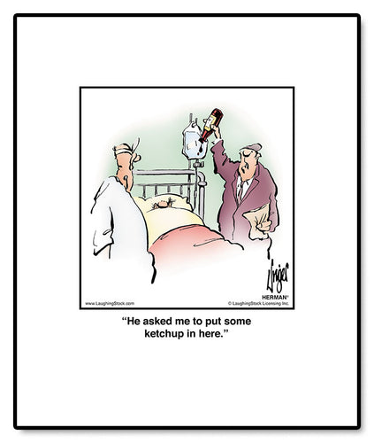 He asked me to put some ketchup in here.