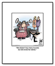 Load image into Gallery viewer, She doesn’t buy many luxuries but she loves her stereo.