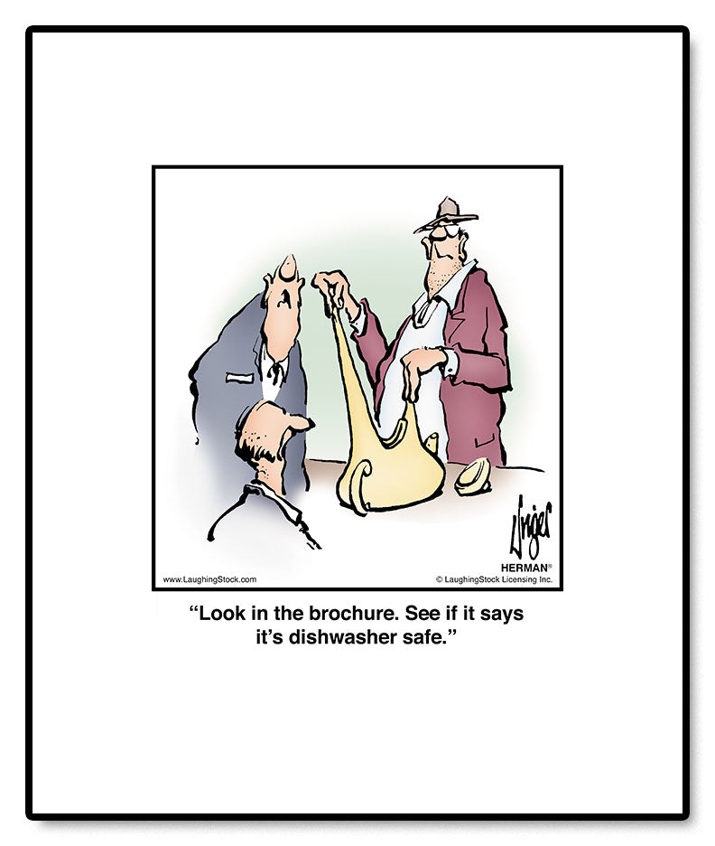 Look in the brochure. See if it says it’s dishwasher safe.