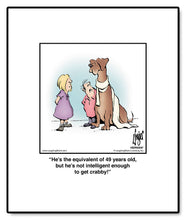 Load image into Gallery viewer, He’s the equivalent of 49 years old, but he’s not intelligent enough to get crabby!