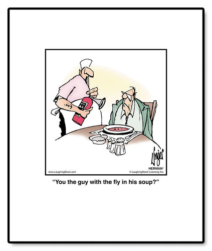 You the guy with the fly in his soup?