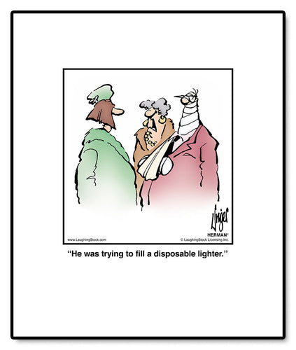 He was trying to fill a disposable lighter.