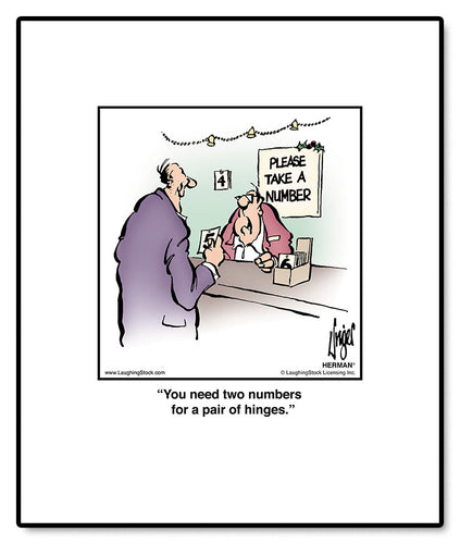 You need two numbers for a pair of hinges.