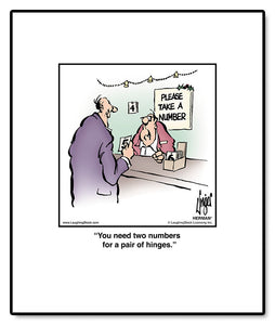 You need two numbers for a pair of hinges.