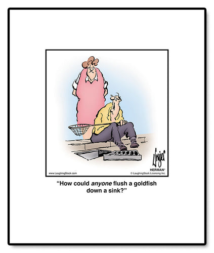How could anyone flush a goldfish down a sink?