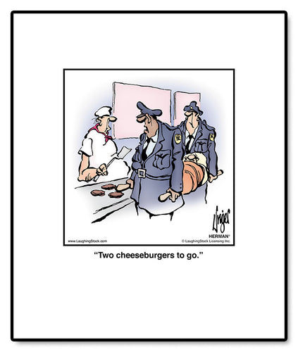 Two cheeseburgers to go.