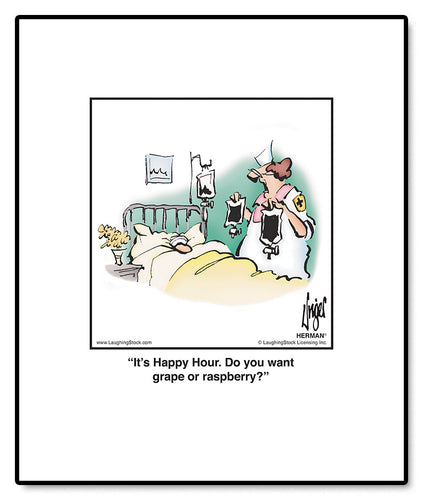 It’s Happy Hour. Do you want grape or raspberry?