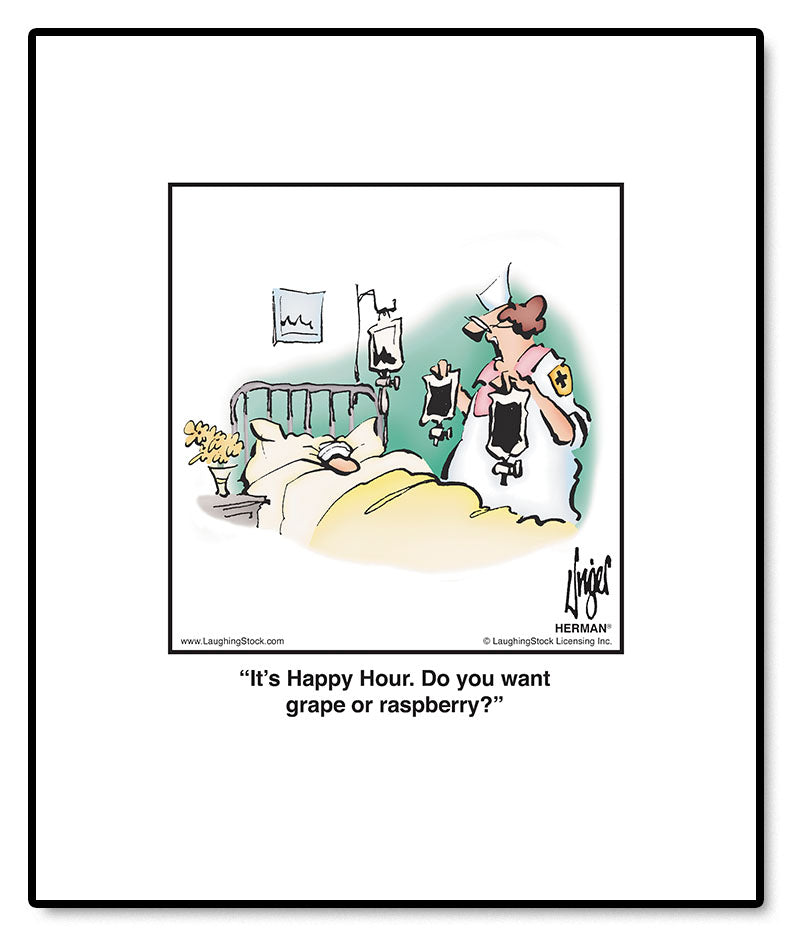 It’s Happy Hour. Do you want grape or raspberry?