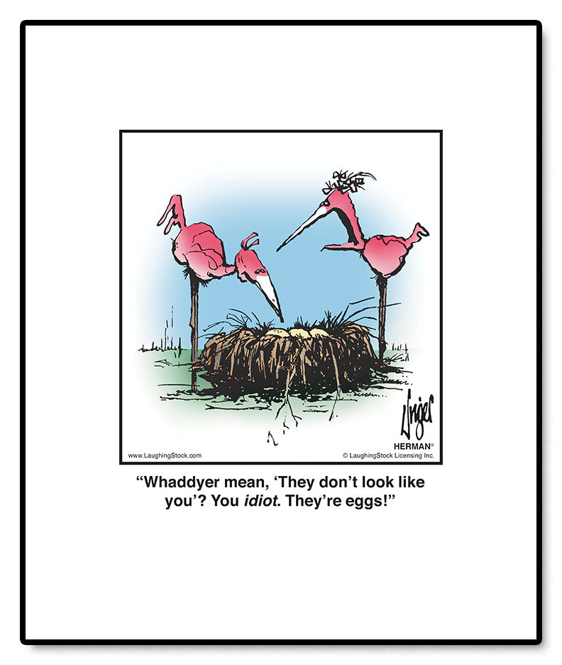 Whaddyer mean, ‘They don’t look like you’? You idiot. They’re eggs!