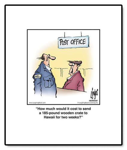 How much would it cost to send a 185-pound wooden crate to Hawaii for two weeks?