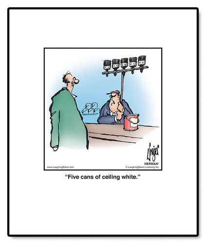 Five cans of ceiling white.