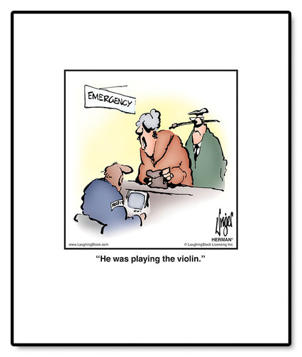 He was playing the violin.