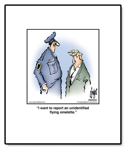 I want to report an unidentified flying omelette.